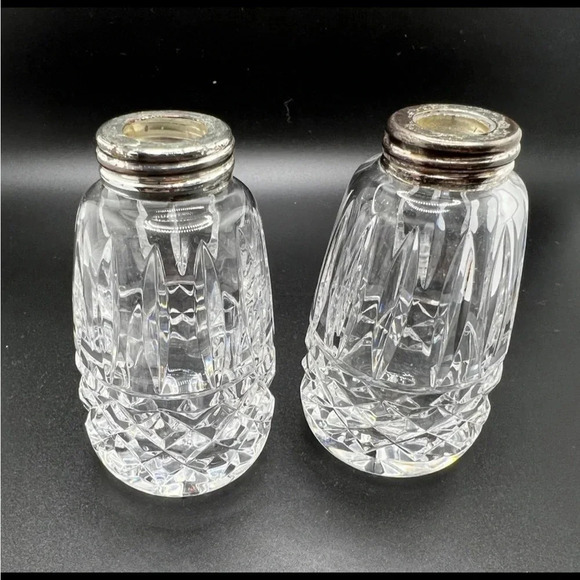 Waterford Crystal Salt and Pepper Set Maeve Cut No Lids - Picture 1 of 4